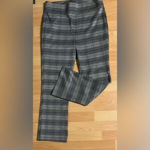Loft Gray Plaid Multi Kick Crop Ankle Pants: Size Medium